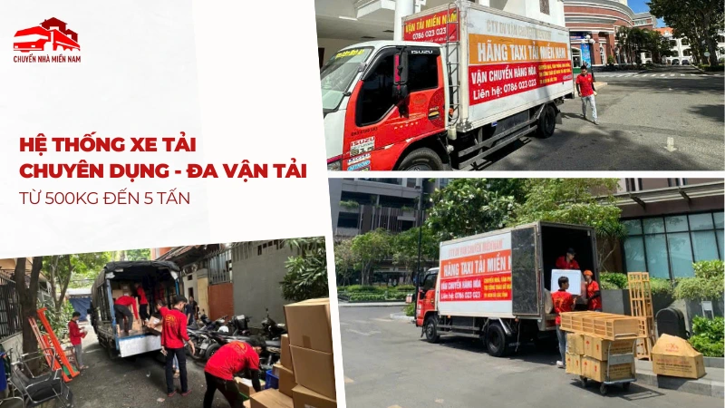 Hệ thống xe tải chuyên dụng, đa trọng tải từ 500kg - 5 tấn