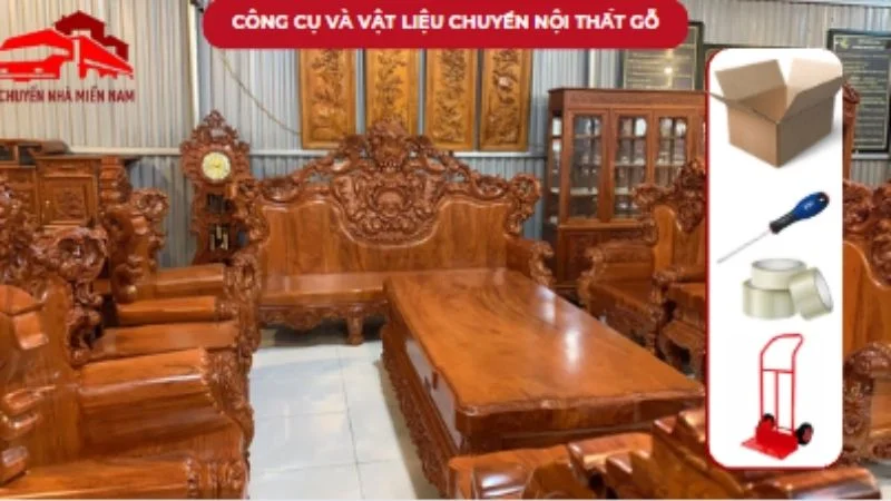Chuẩn bị công cụ và vật liệu di dời nội thất bằng gỗ