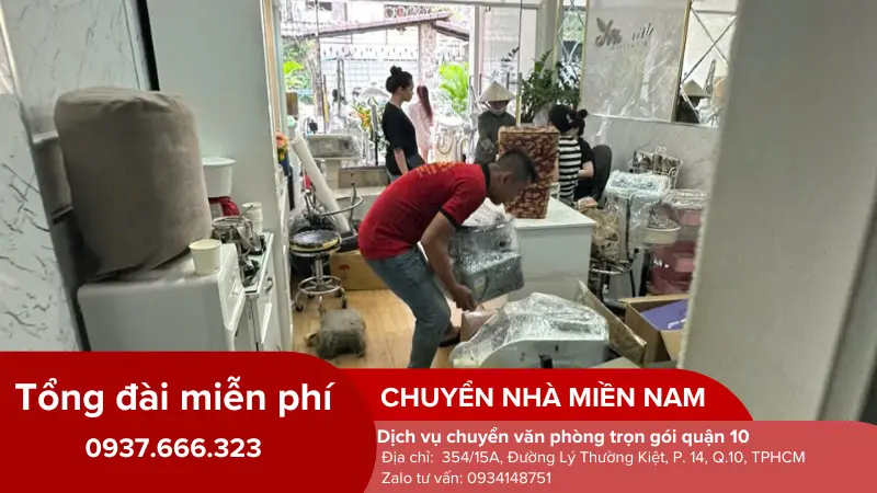 chuyển dọn văn phòng tại công ty mỹ phẩm quận 10