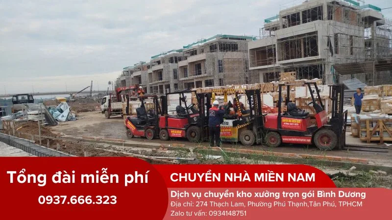 Đội xe nâng chuyên dụng sử dụng vận chuyển tại các KCN