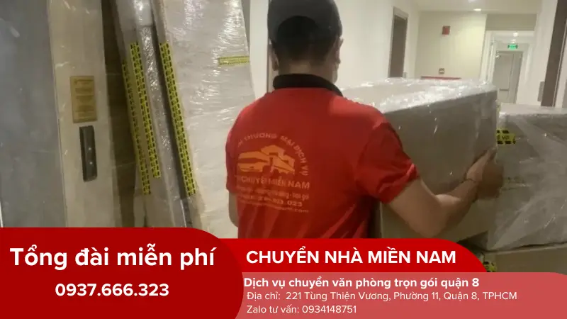 Nhân viên khuân vác đồ đạc cẩn thận