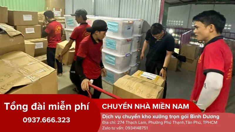 Nhân viên kỹ thuật đóng gói máy móc, thiết bị cẩn thận