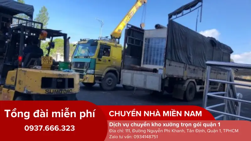 Xe tải trọng nặng di dời kho xưởng