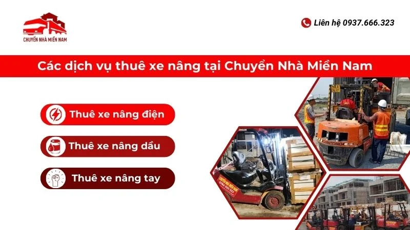 Các gói dịch vụ thuê xe nâng tại Kubet Miền Nam