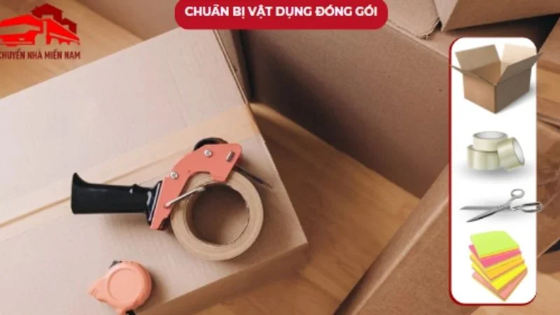 Chuẩn bị vật dụng đóng gói