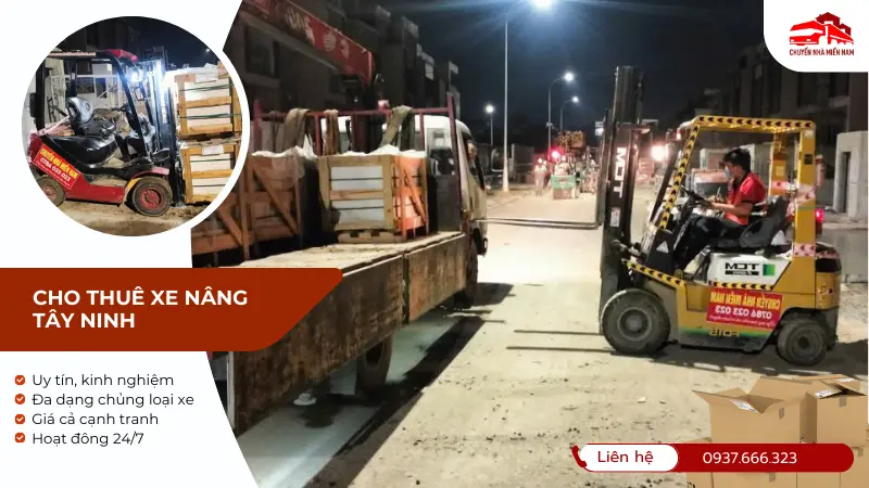Cho thuê xe nâng Tây Ninh giá rẻ | Kubet Miền Nam