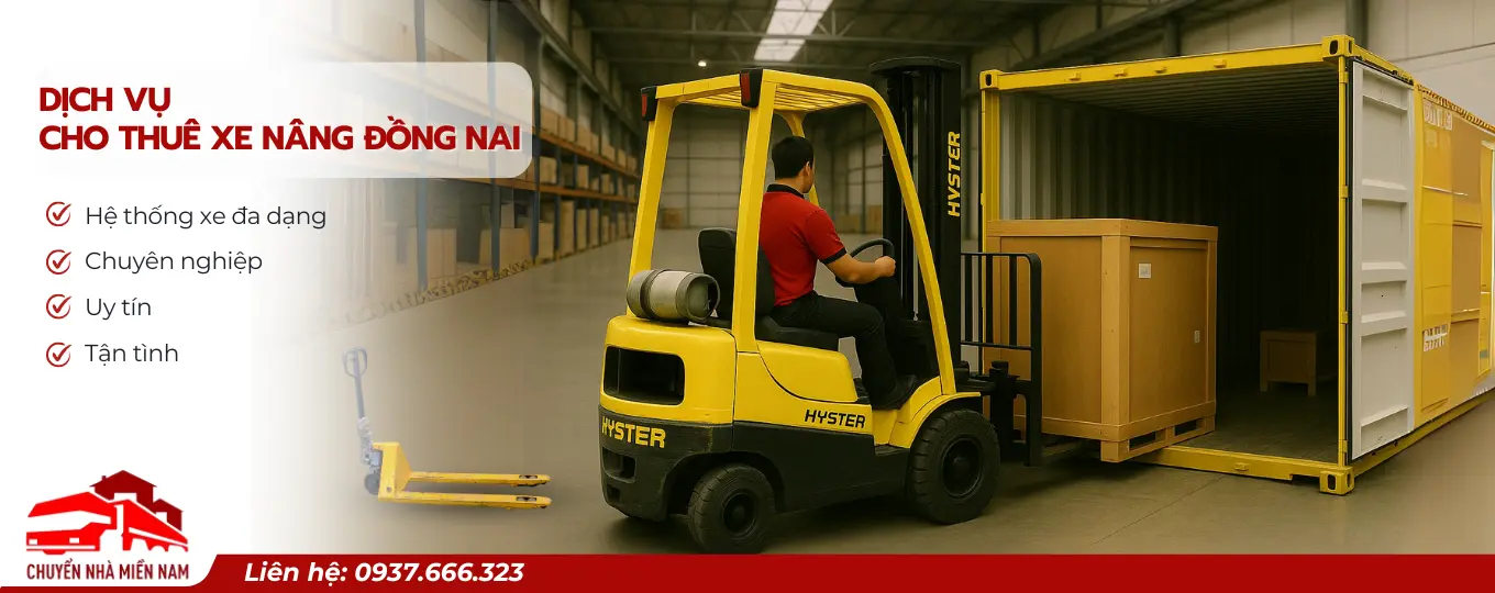 Dịch vụ cho thuê xe nâng Đồng Nai uy tín, chuyên nghiệp