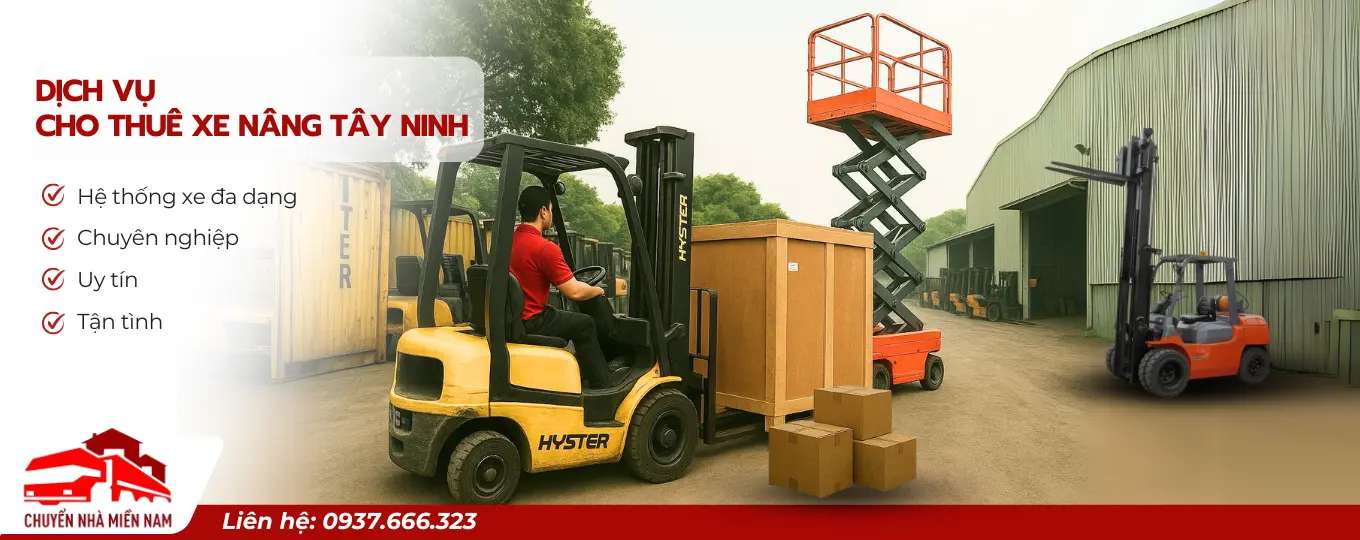 Dịch vụ cho thuê xe nâng Tây Ninh giá rẻ, uy tín