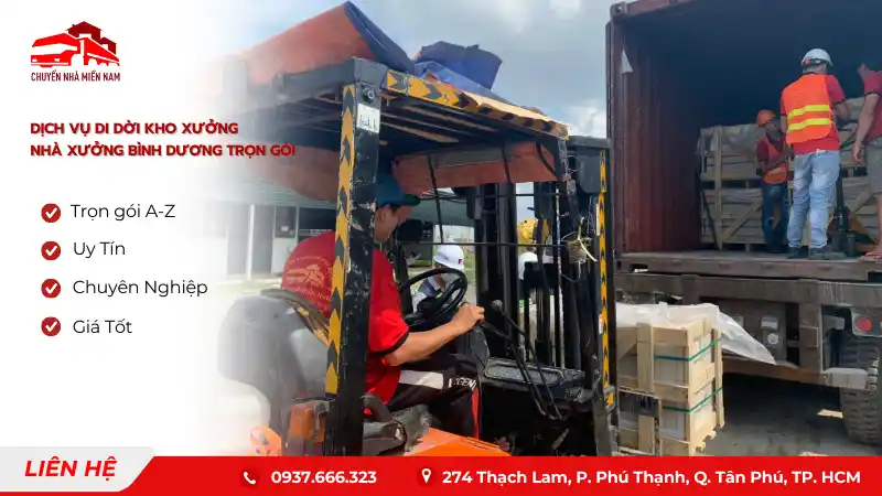 Dịch vụ di dời kho xưởng, nhà xưởng Bình Dương Trọn Gói Kubet Miền Nam