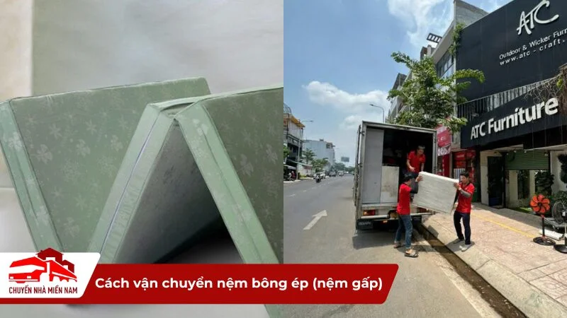 Cách vận chuyển nệm bông ép (nệm gấp)