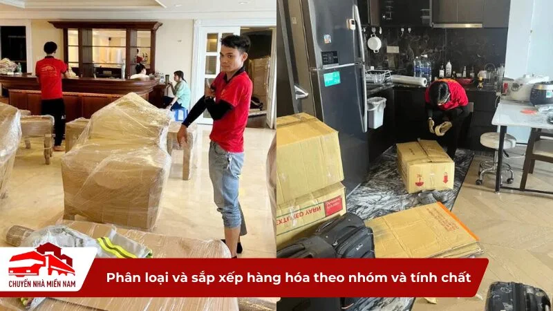 Phân loại và sắp xếp hàng hóa theo nhóm và tính chất