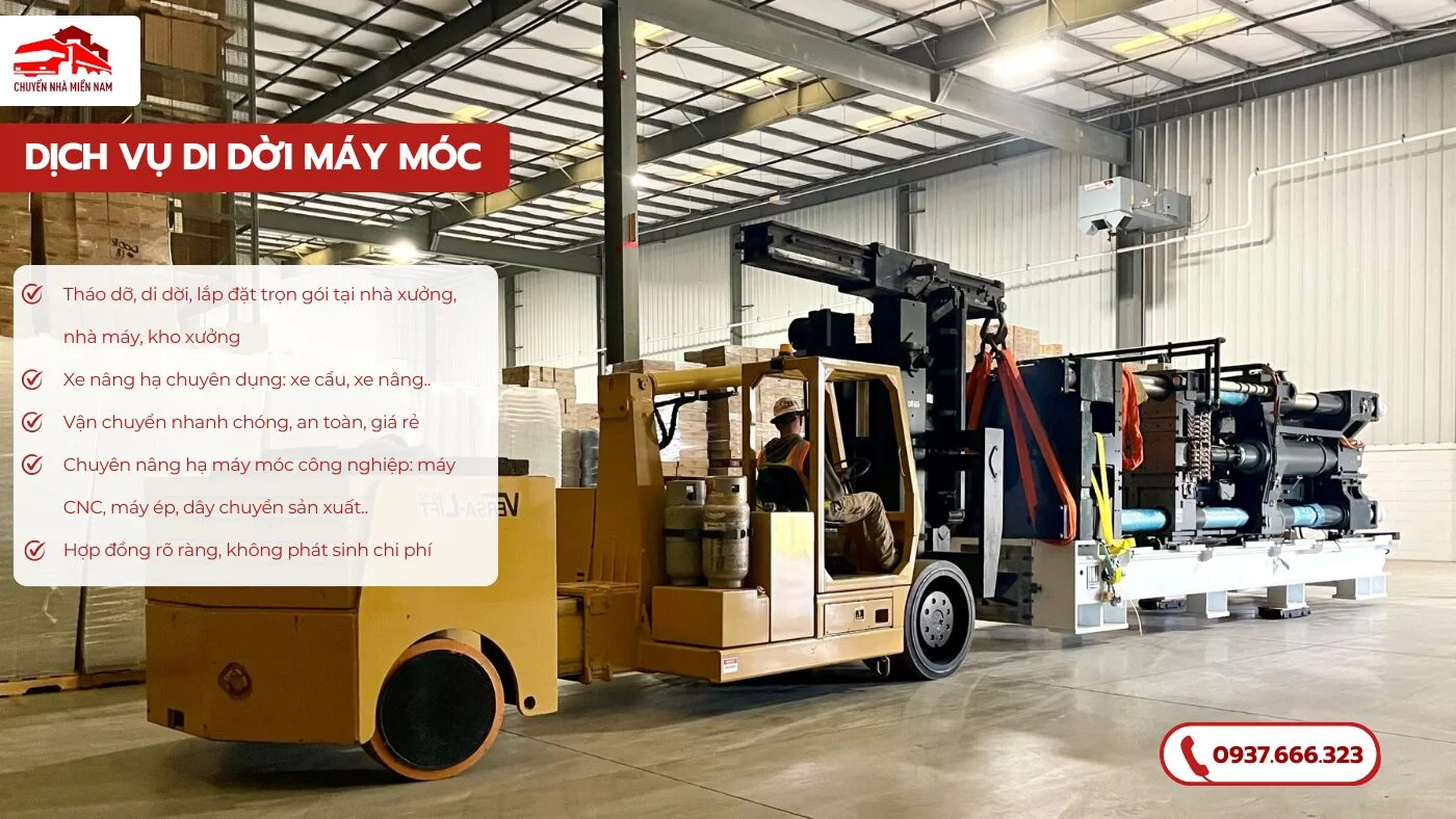 Dịch vụ di dời máy móc thiết bị chuyên nghiệp, uy tín