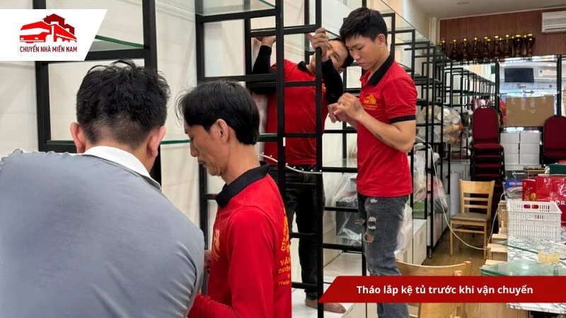Tháo lắp kệ tủ trước khi vận chuyển